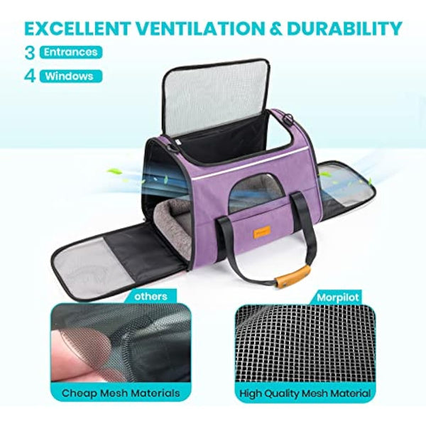 Morpilot Breathable Mesh Small Animal Carrier with Travel Cage and Water Bottle for Hamster, Guinea Pig, Rat, Sugar Glider, Hedgehog, Squirrel - Pink