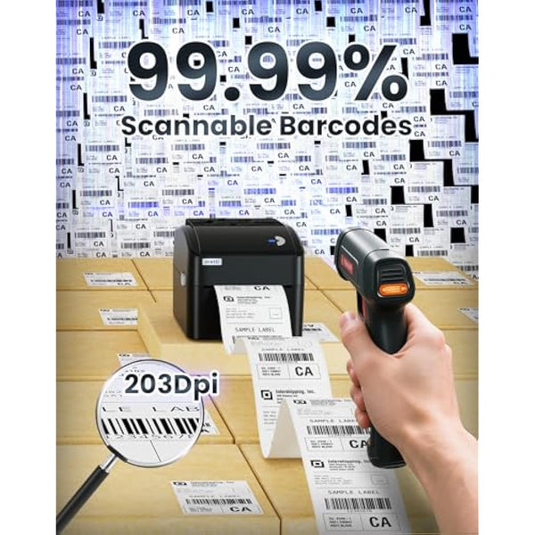 vretti Thermal Printer USB Label Printer Thermal Label 4x6 for Shipping Compatible with Windows, Mac OS and Linux systems