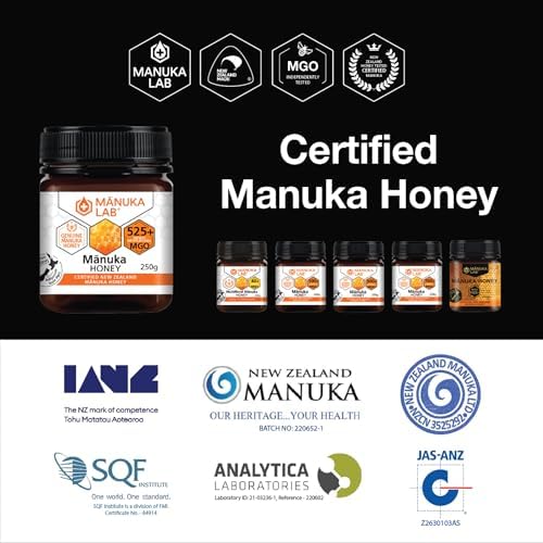 Manuka Lab Certified MGO 525+ Manuka Honey 500g - Antimicrobial Powerhouse for Wound and Skin Healing | Premium Quality Honey from New Zealand, Manuka Honey