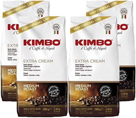 Kimbo Extra Cream Espresso Coffee Beans 4x1kg