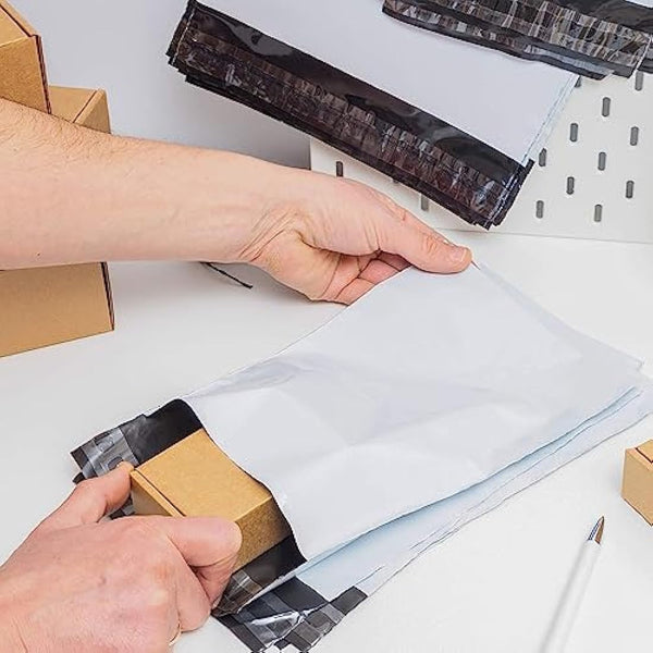 10pcs 50x70cm Blue Vintage Postage Bags - Large Self Seal Poly Postal Mailing Bags for Clothes & Parcels