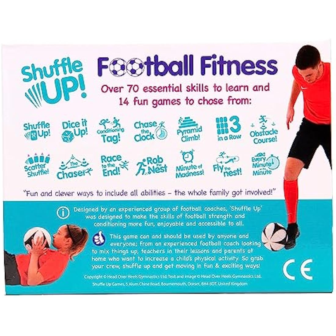 Shuffle Up Football Games - Family Soccer Games with 70+ Fun & Active Fitness Workout Cards, Football Training Equipment Aid, Gifts for Boys & Girls