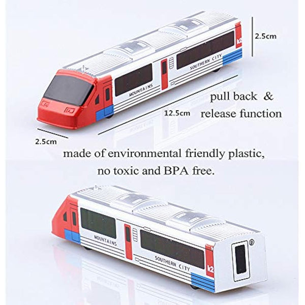 CORPER TOYS Bullet Train Pull Back Toy High Speed City Train Modern Locomotives for Kids Toddle Boys - Bundle of 12