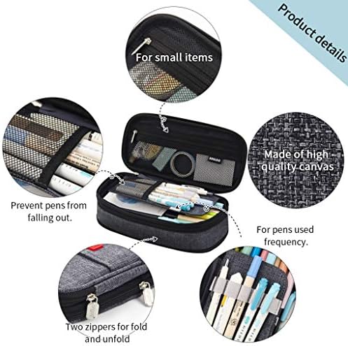 EASTHILL Big Capacity Pencil Pen Case Office College School Large Storage High Capacity Bag Pouch Holder Box Organizer