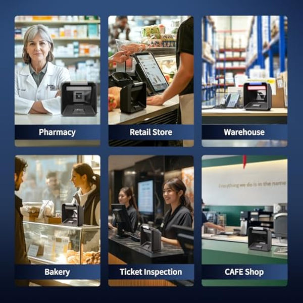 NETUM 2D Omnidirectional Desktop Barcode Scanner, Hands-Free USB Wired BarCode Reader 1D 2D QR PDF417 Barcode Reader with Megapixel High Resolution Sensor for Retail POS Supermarket NT-2085L(Pro)