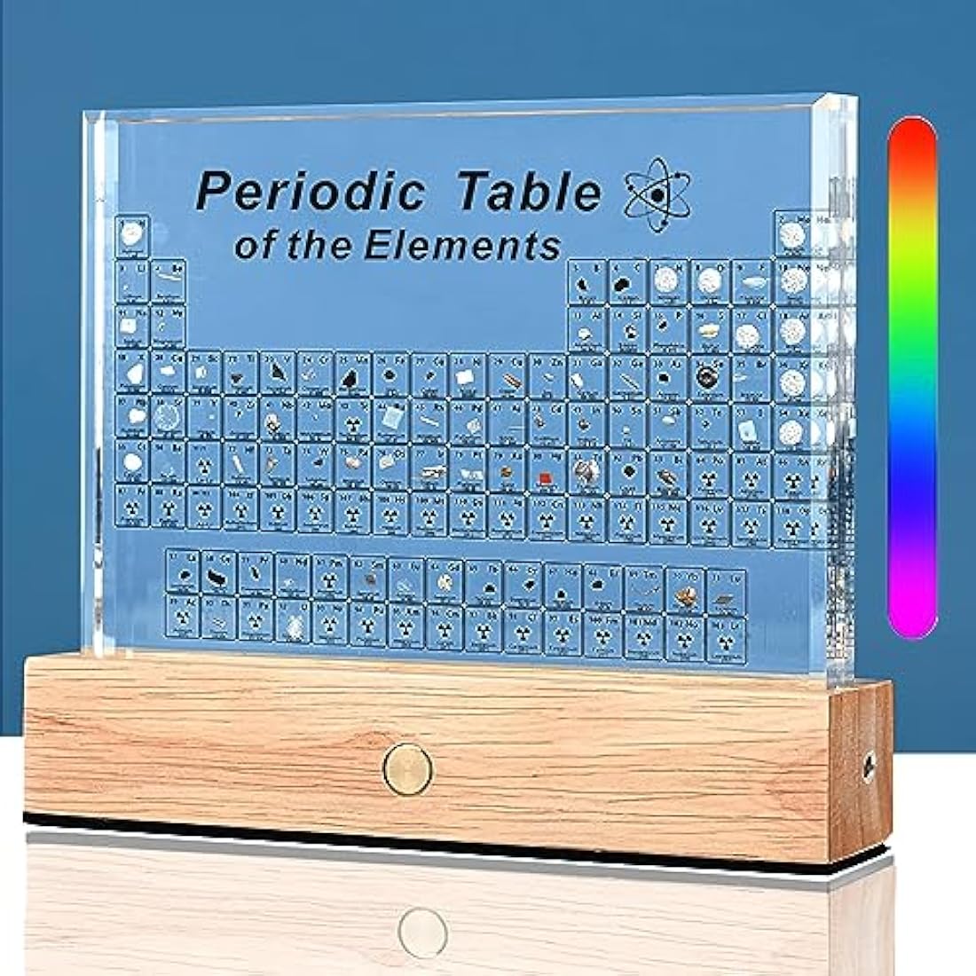 Periodic Table With Real Elements Samples - Acrylic Display of 83 Elements - School Day Birthday Gift for Kids, Adults, Teachers