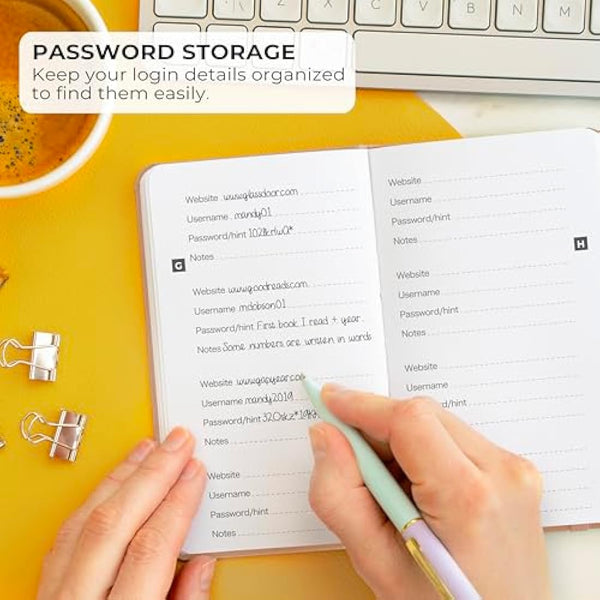 Clever Fox Password Book Pocket – Small Internet Address & Password Journal Organizer – Computer & Website Log-In Keeper Notebook (Rose Gold)