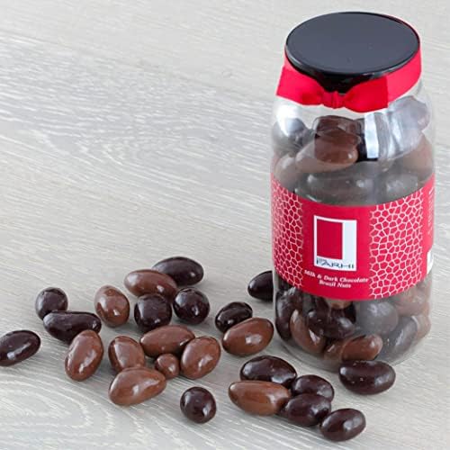 Rita Farhi Milk and Dark Chocolate Covered Brazil Nuts in a Gift Jar | Vegetarian and Chocolate Gift - Chocolate Coated Nuts - 740 g - New Palm Oil Free Recipe