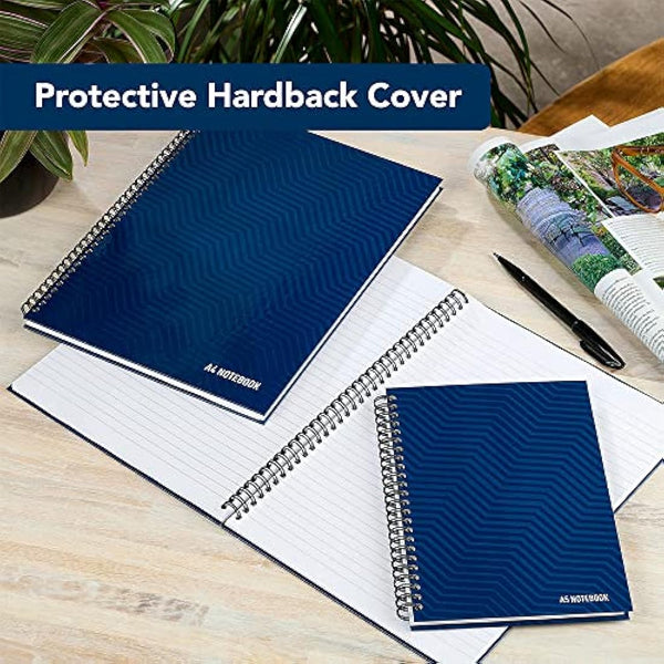 Summit A4 Notebook, Hardback Wirebound, Ruled, 160 pages, Blue (Pack of 10)