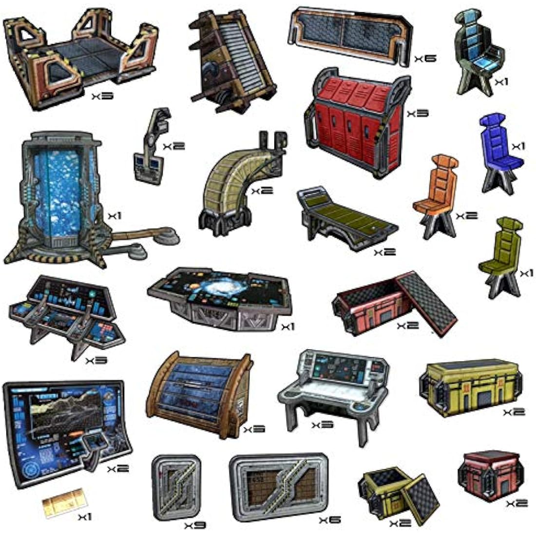 Battle Systems Sci-Fi Terrain - 28mm Modular 3D Space Terrain - Perfect for Wargaming and Roleplaying Tabletop Games - Full Colour Printed 3D 40K Multi Level Building Models (Frontier Core Set)