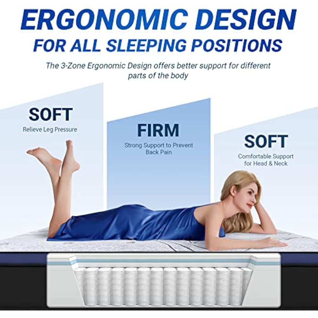 Avenco Bed Mattress Conventional, Gel Foam, Small Double