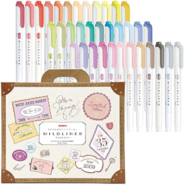 Zebra Highlighter Mildliner 35 Color Set Gift Box WKT7-35C , Multicolor