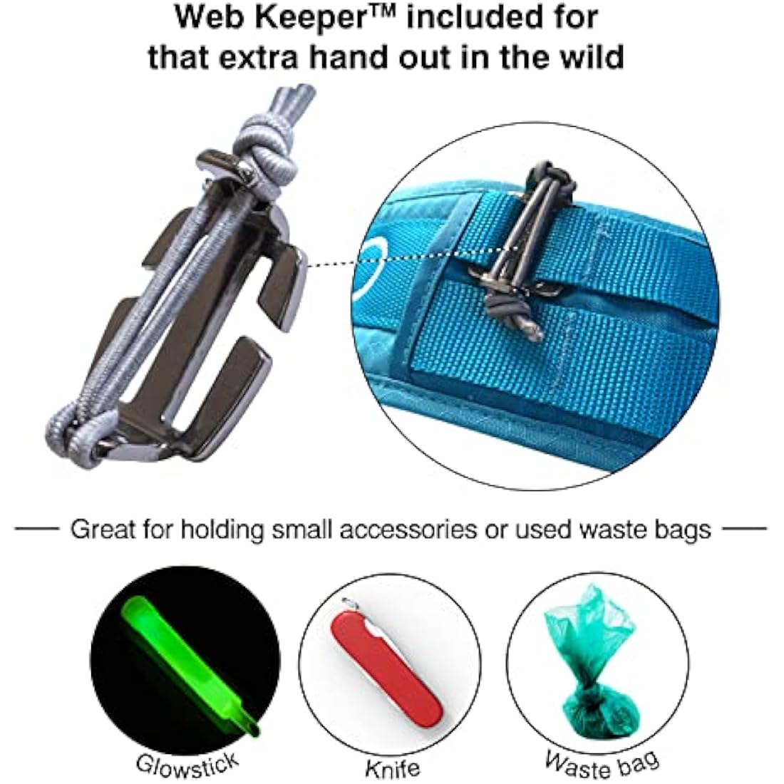 Kurgo RSG Active Utility Belt, Hands-Free Waist Belt for Dog Walking, Adjustable, MOLLE Compatible, Coastal Blue