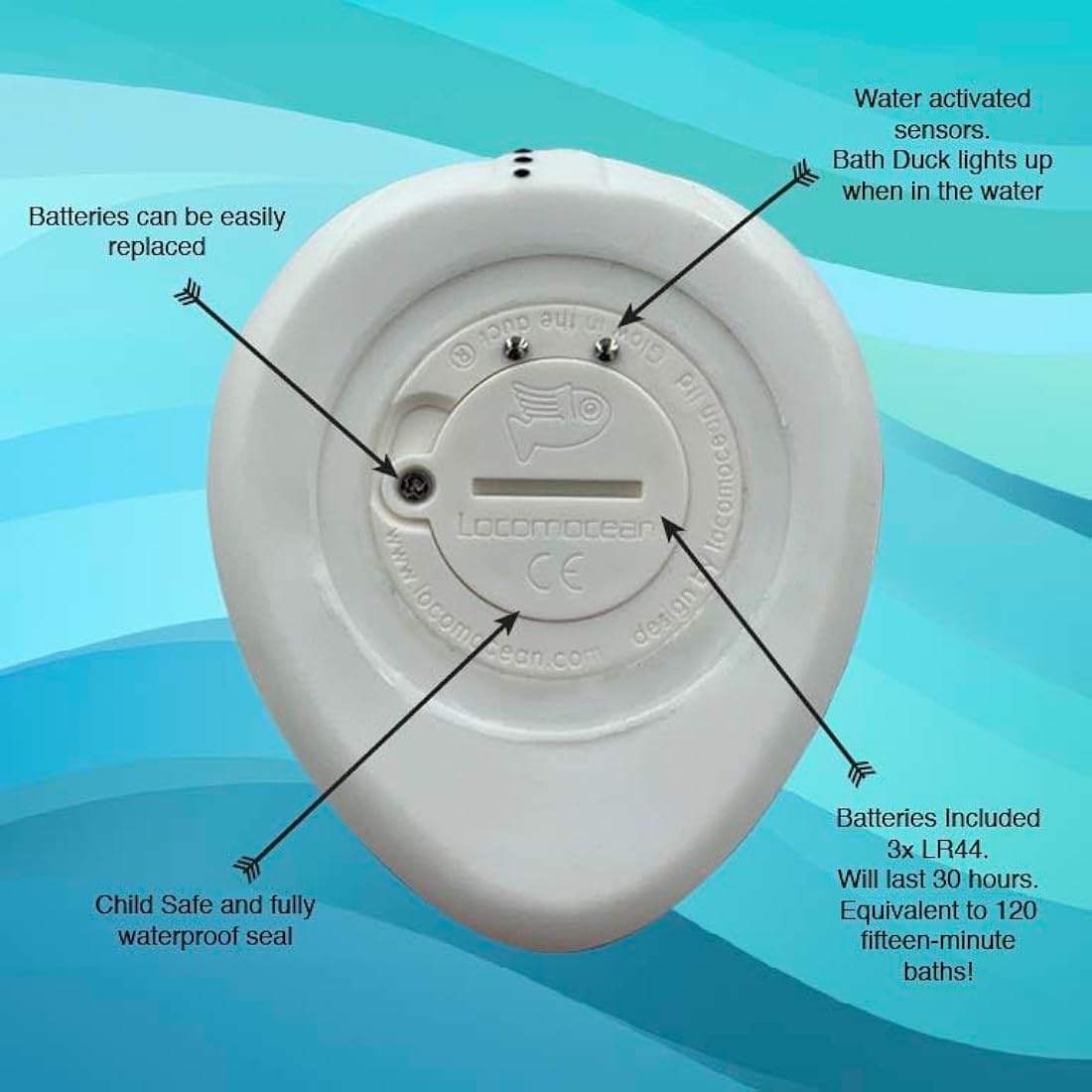 locomocean Mister Spuck/Rubber Duck/Light Up Colour Changing LED