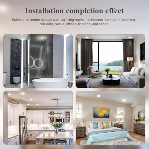 Sweier 6 Pack GU10 Dimmable LED Downlights IP65 Waterproof-5W 450LM Cool White 6000K Recessed Ceiling Spotlights,70mm Cutout,Die-Cast Aluminium,SCR Dimmer Compatible for Bathroom Kitchen Living Room