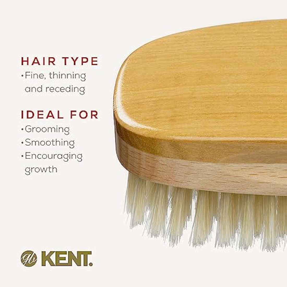 Kent Rectangular Satinwood Soft White Bristle Brush - MS23D (PACK OF 1)