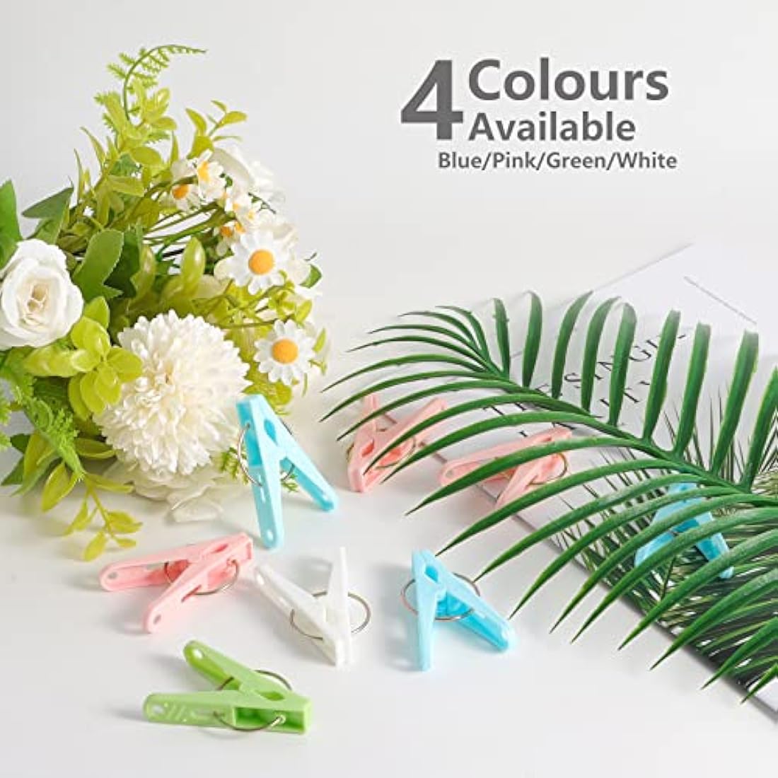 Bakecat Clothes Pegs and Peg Bag, 40Pcs Plastic Clothes Pegs for Washing Line with Bag.