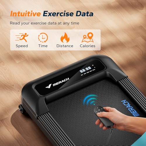 MERACH Walking Pad with 9% Auto Incline, 1-6km/h Under Desk Treadmill, 2.5HP Low Noise Walking Pad with Remote Control, LED Display, Portable Treadmills for Home Office
