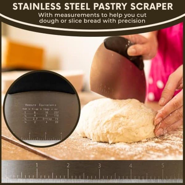 Sourdough Bread Starter Kit – 9" Round & 10" Oval Banneton Proofing Baskets with Bread Lame, Dough Scraper, Linen Liners – Artisan Baking Tools for Homemade Crusty Loaves