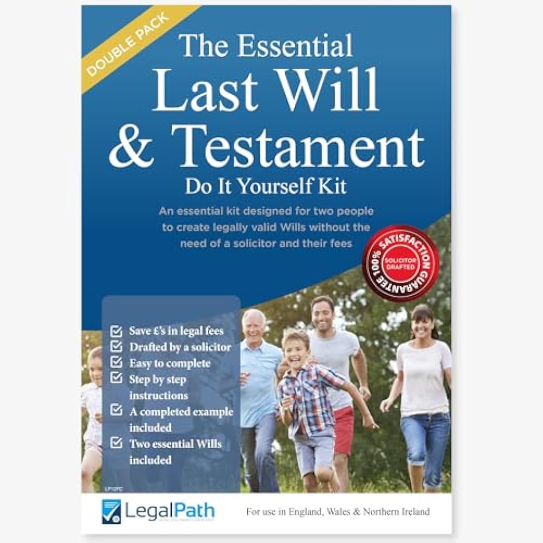 Double Pack Essential Last Will and Testament (DIY Will Kit UK) - Really Simple to Complete & Includes Comprehensive Guide 2025-26 Edition by LegalPath®