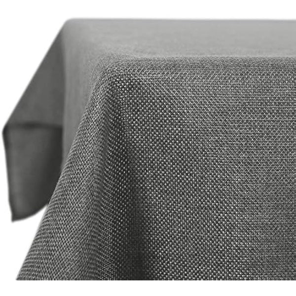 Deconovo Square Wipeable Faux Linen Table Cloth Water Resistant Tablecloth for Dinning 51x51in(130x130cm) Grey