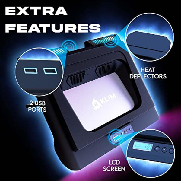 KLIM Everest Laptop Cooling Pad | New | Powerful Turbo-Fan 4300 RPM Laptop Cooler | Sealed Foam for Maximum Performance | Avoid Overheating and Protect Your Gaming Laptop | 14-17.3 in