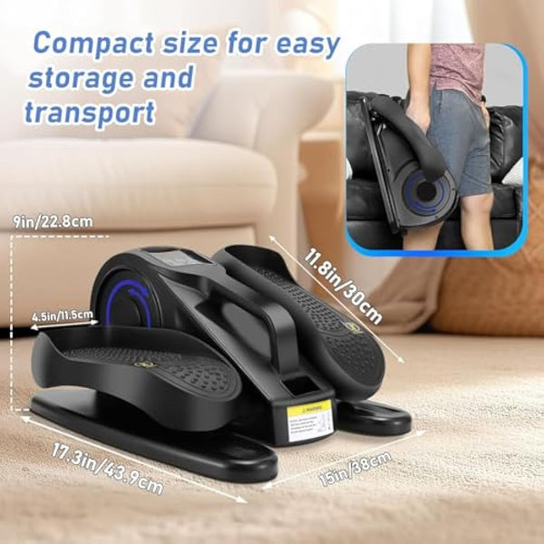 Rollingsurfer Under Desk Elliptical Machine, Adjustable Speeds Elliptical Trainer with Remote Control, Seated Pedal Exerciser, Portable Leg Exerciser for Teens Seniors and Adults