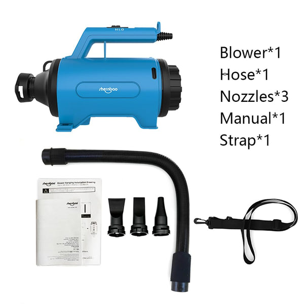 shernbao High Velocity Car & Motorcycle Dryer Blower for Auto Detailing and Cleaning Dusting 240 V / 1200 W-3.2 HP