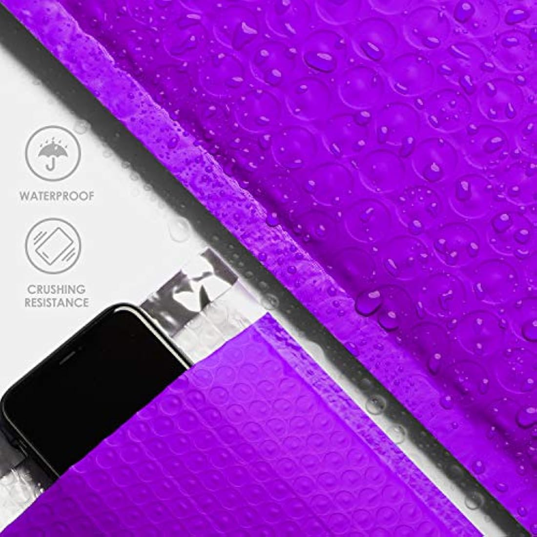 Switory 15.3x22.9 50Pcs Poly Bubble Mailers Set for CDs & Jewelries & Cosmetics, Self Seal Padded Envelopes Bulk with Bubble Lined Wrap- Purple