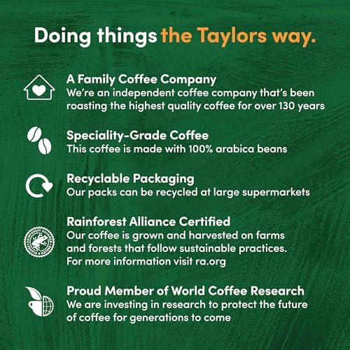 Taylors of Harrogate Decaffe Ground Roast Coffee, 200 g (Pack of 6 - Total 1.2kg)