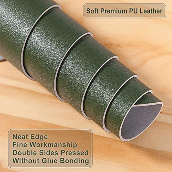 Desk Pad Large, Desk Mat, Extended Mouse Mat, Mouse Pad L, Desk Blotter, DOBAOJIA Laptop Pad Writing Pad for Office/Home, Dual-Side Use PU Leather Waterproof 23.6" X 13.8"(Dark Green/Gray)