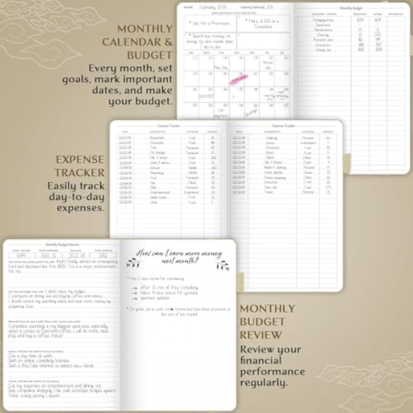 Legend Budget Planner – Financial Organizer Book. Money Account & Expense Tracker Notebook Journal for Household Monthly Budgeting (Seashell)