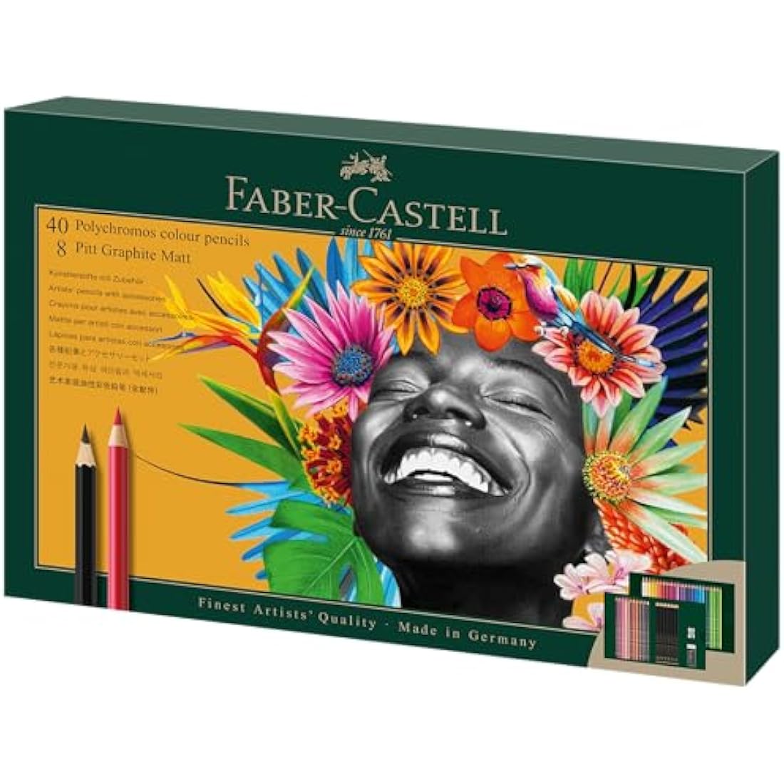 Faber-Castell Art & Graphic Polychromos Colour Pencil, Gift Set, Mixed Media Multicoloured, Polychromos Gift Set, For Art, Craft, Drawing, Sketching, Home, School, University, Colouring