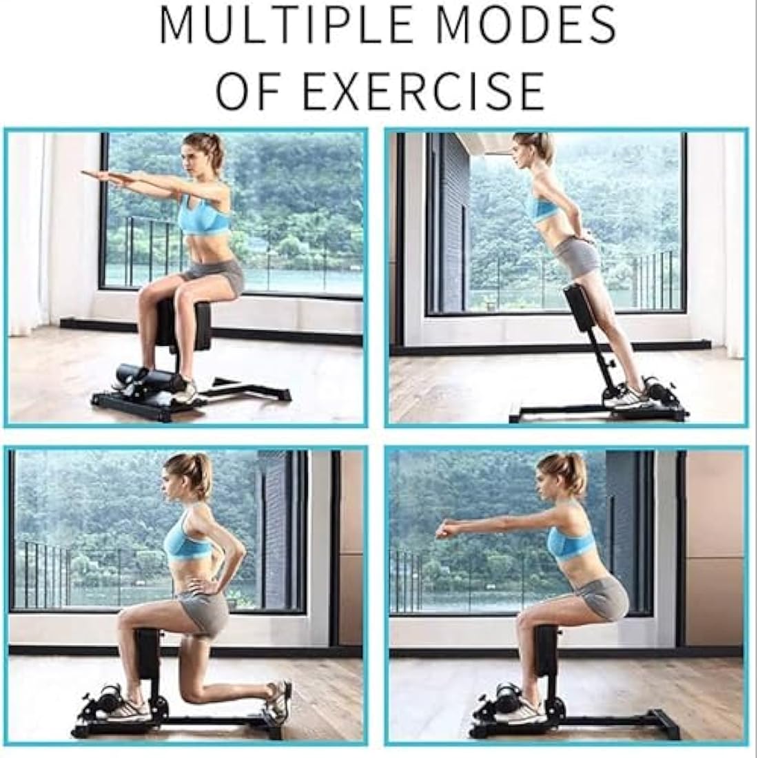 leikefitness Deluxe Multi-Function Deep Sissy Squat Bench Home Gym Workout Station Leg Exercise Machine