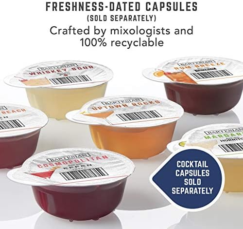 Bartesian Cocktail Making Machine - Automatic Mixology Home Bar Cocktails Mixing Maker - Push Button Pre Mixed Drink Capsule Dispenser Shaker for Margarita, Old Fashioned, Martini, Daiquiri & More