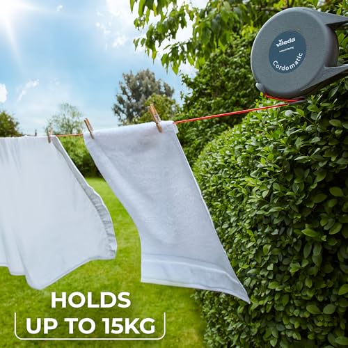 Vileda Cordomatic Retractable Washing Line with 15m Outdoor Clothes Line