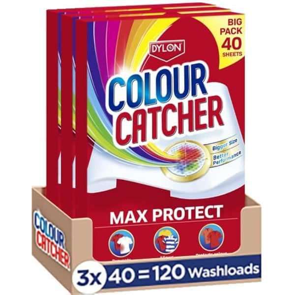 Colour Catcher Max Protect Laundry Sheets, Helps to Prevent Colour Run and Protects Brightness – 120 Sheets
