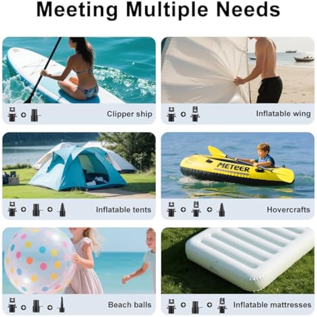 Sup Electric Pump,20psi Electric Paddle Board Pump with 5 Nozzles,Smart Inflation Auto-Off, Digital Adjustable LCD Function,12V Electric Pumpe for Sup and Inflatable Kayaks (Dark Blue)