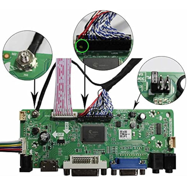 VSDISPLAY VGA DVI Audio LVDs LCD Controller Board for 17" DV170YGZ-N10 DV170YGM-N10 4:3 1280x960 LCD Screen,Work for New Gen Arcade 1up Cabinet