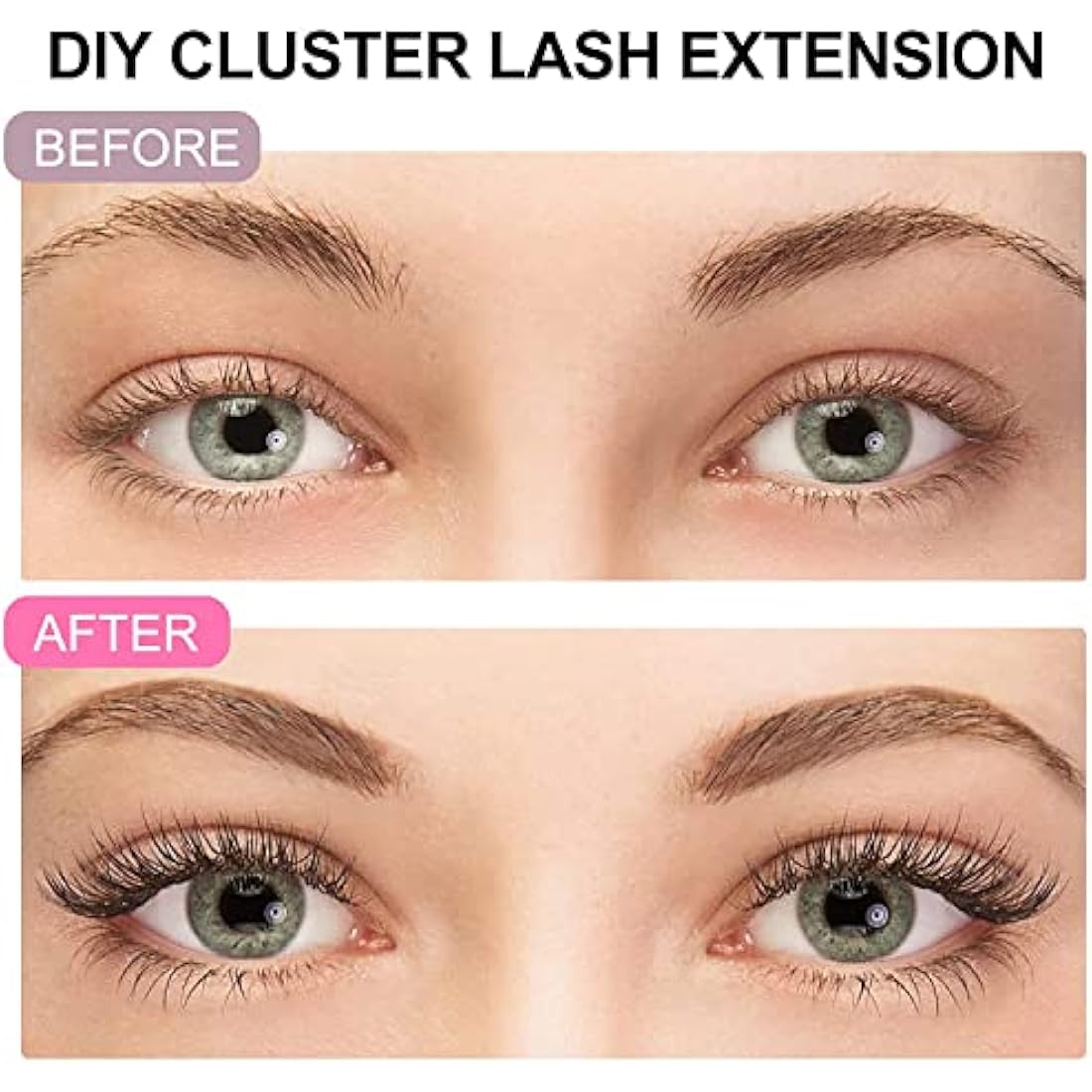 Cluster Lashes Extensions, 144Pcs Individual Clusters Lashes D Curl 9mm, Wide Stem Cluster Eyelashes Soft Natural False Eyelashes DIY Eyelash Extension At Home (9mm, 144P D Curl)