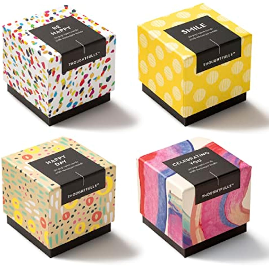 Compendium ThoughtFulls Pop-Open Cards — 4-Pack of Celebrating You, Be Happy, Happy Day, Smile — 120 Pop-Open Cards, Each with a Different Message Inside