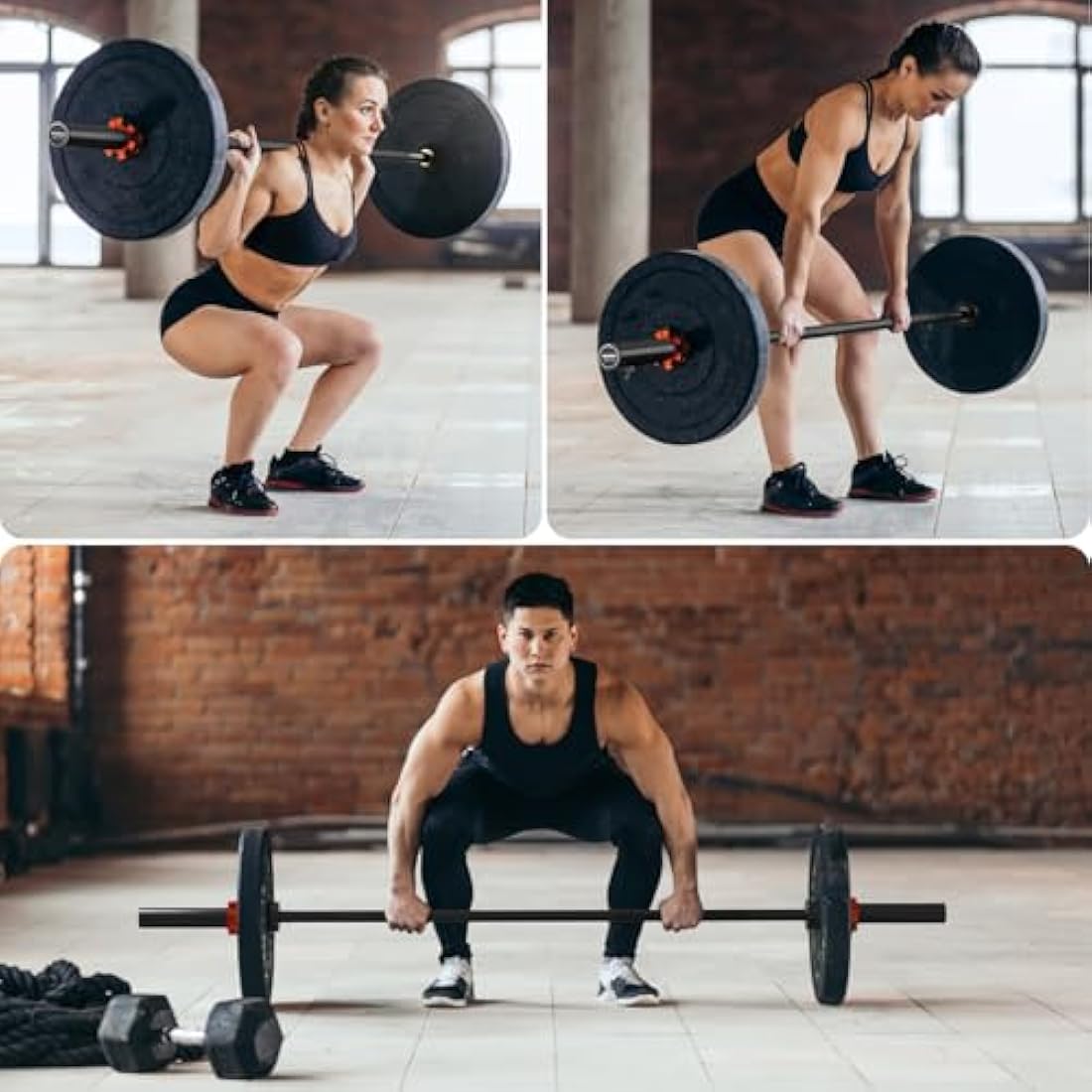 PhysKcal 4ft, 5ft, 6ft Barbell, Olympic EZ Curl Bar with Smooth Bushing & Bearing for 2'' Weight Plates, International Barbells for Press, Squat, Deadlift and Multiple Purposes