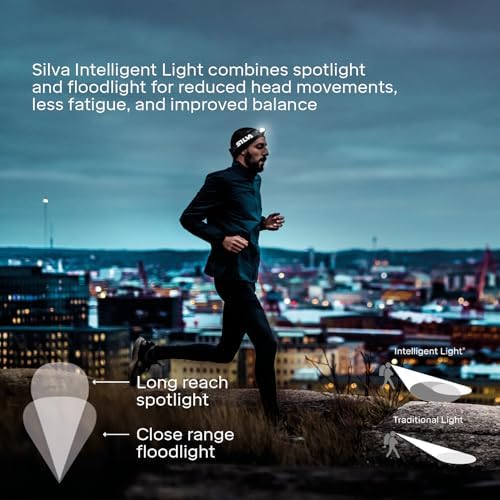 Silva Head Torch Battery Powered - Explore 4-400 Lumen LED Headlight - 3 Brightness Levels & 3 LED Colours - Waterproof and Powerful Head Torch with Battery Indicator