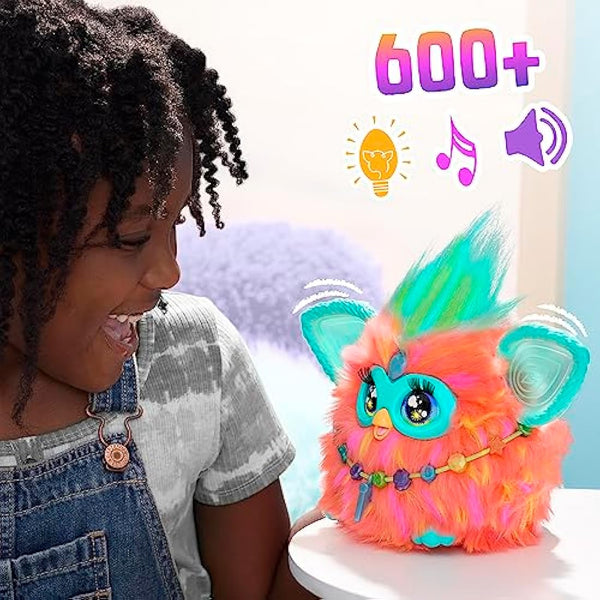Furby Coral Interactive Plush Toy - English Version, 6 inch