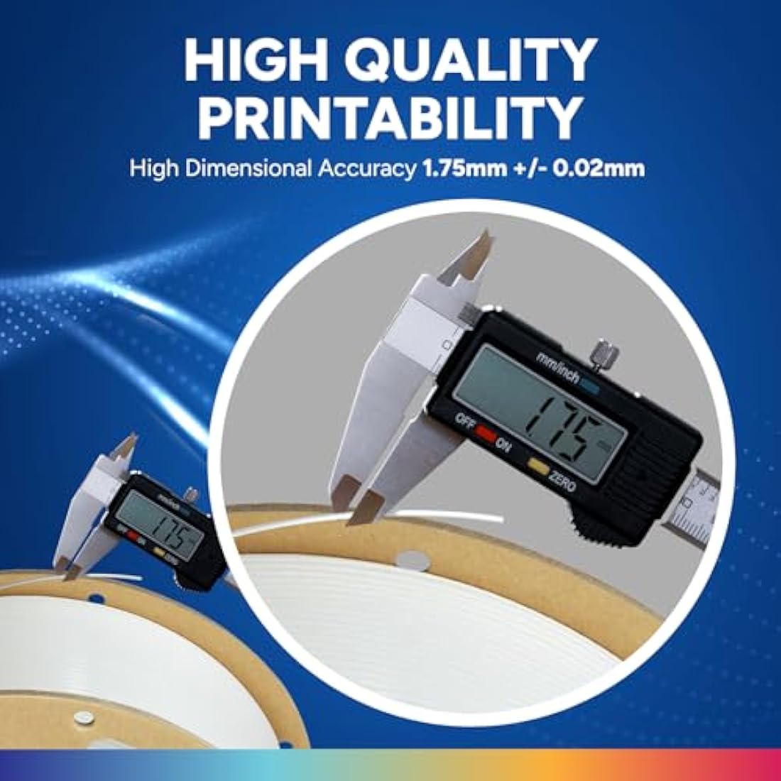 OVERTURE PLA Plus (PLA+) Filament 1.75mm, Stronger & More Durable, Professional Toughness 3D Printer Filament, 4kg (8.8lbs), Cardboard Spool, High Precision +/- 0.02mm (White*4)