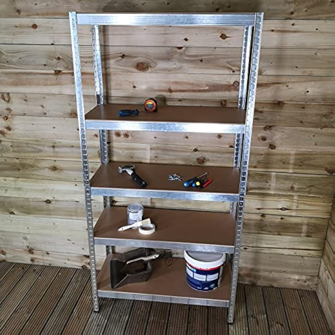 Samuel ALEXANDER Garage Shelving 90cm Wide & 180cm High Heavy Duty 5 Tier Multipurpose Storage Shelves Boltless Metal Racking Unit/Warehouse Storage