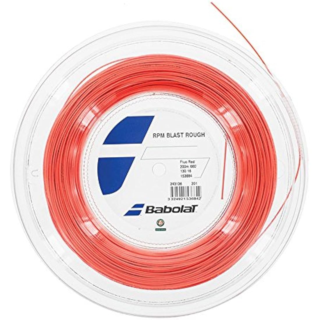 BABOLAT Rpm Blast Rough 200M String - Red/Rouge Fluo, Size 135