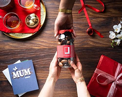 Rita Farhi Milk and Dark Chocolate Covered Brazil Nuts in a Gift Jar | Vegetarian and Chocolate Gift - Chocolate Coated Nuts - 740 g - New Palm Oil Free Recipe