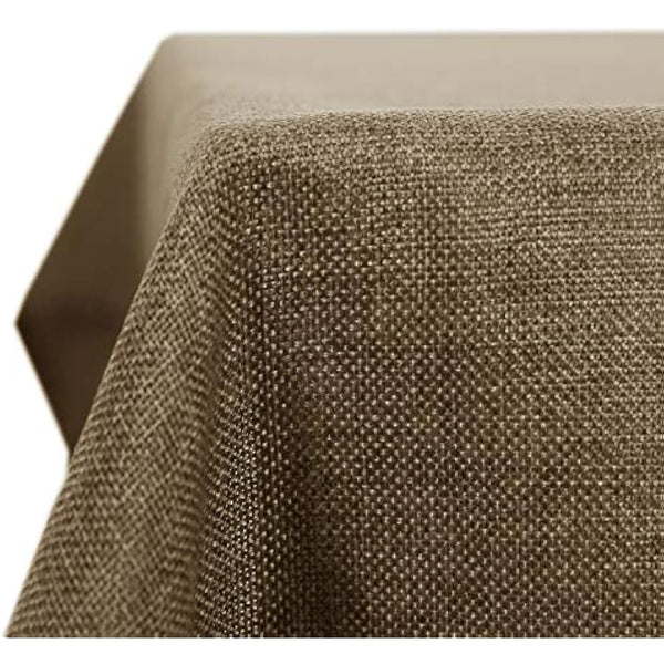 Deconovo Rectangle Faux Linen Table Cloth Water Resistant Tablecloth for Dinning 59x79in(150x200cm) Light Brown
