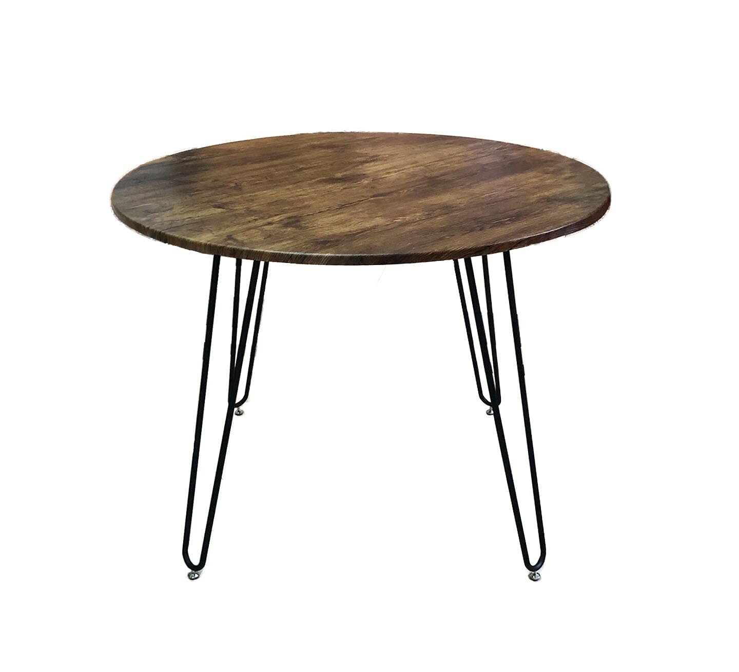 ASPECT Brockton Round Vintage Dining Table W/Hairpin Legs (100 dia x76(H) cm), Engineered Wood, Black